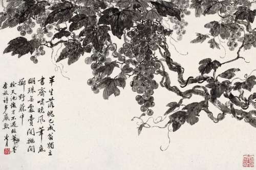 陶冷月(1895-1985) 笔底明珠滴香露    立轴 水墨纸本
