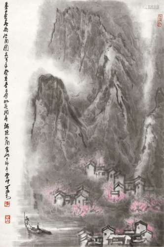 李可染(1907-1989) 春雨江南   1983年作 镜心 设色纸本