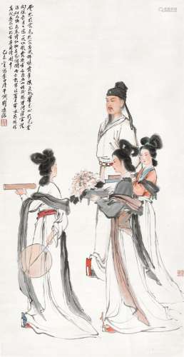 刘凌沧(1908-1989) 春风拂槛露华浓   己未（1979年）作 立轴 设色纸本