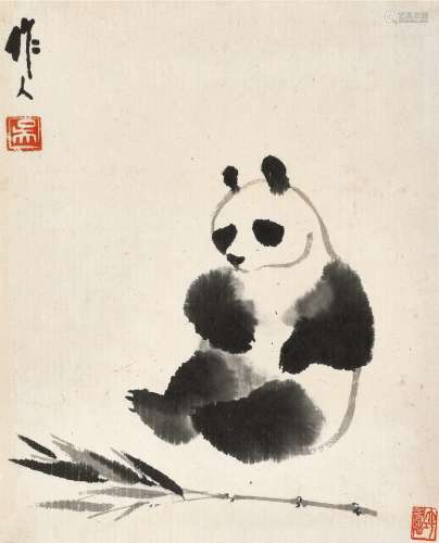 吴作人(1908-1997) 熊猫    镜心 水墨纸本