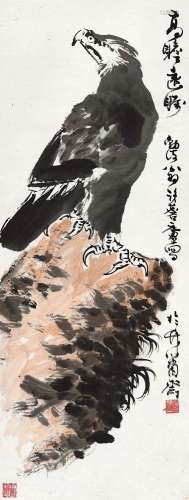 许麐庐(1916-2011) 高瞻远瞩    立轴 设色纸本