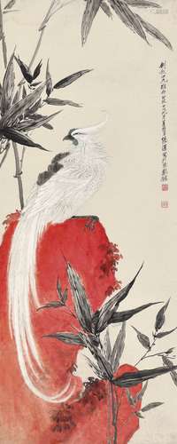 张善孖(1882-1940) 仁风披丹冈 甲戌（1934年）作 立轴 设色纸本