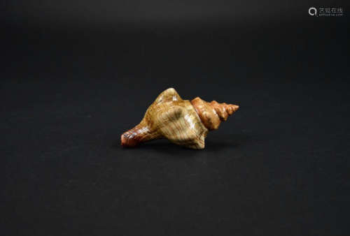 A FAMILLE ROSE CONCH ORNAMENT