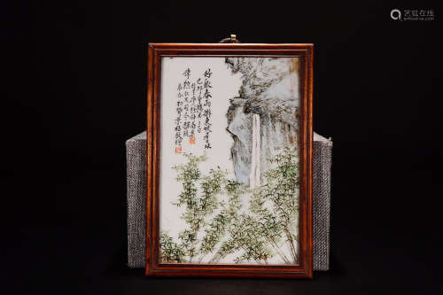 A PORCELAIN PAINTING WITH BAMBOO PATTERN