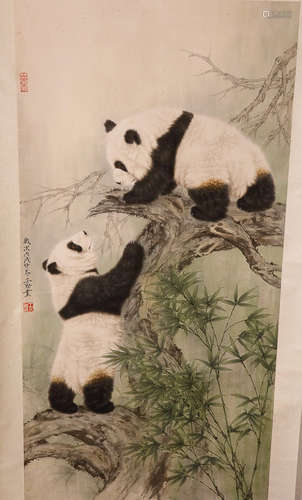 A WANGSHENYONG MARK VERTICAL AXIS PAINTING