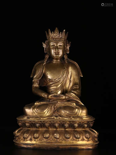 A GILT BRONZE BUDDHA