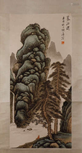 A TAOYIQING MARK VERTICAL AXIS PAINTING