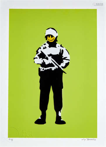 Banksy 2019年作 微笑的武装警察 版画