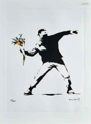 Banksy Love is in the air 版画