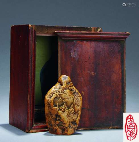 清 寿山石雕人物印章