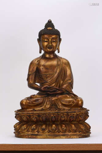 A Chinese Gilt Bronze Buddha