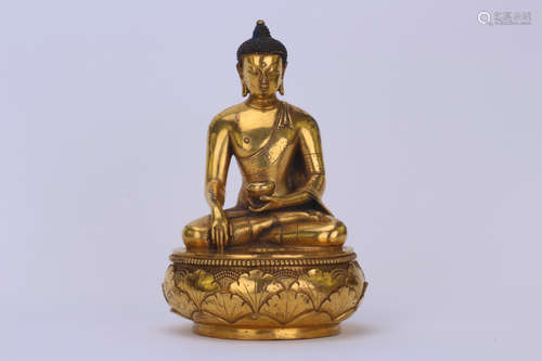 A Chinese Gilt Bronze Buddha