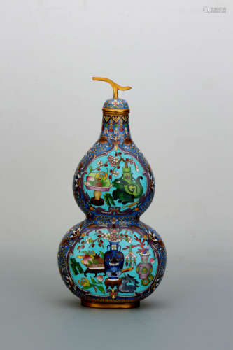  A Chinese Cloisonné Double Gourd Vase