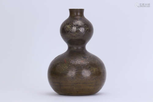 A Chinese Bronze Double Gourd Vase