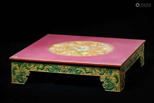 A Chinese Famille-Rose Porcelain Low Table