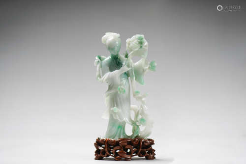 A Chinese Carved Jade Figure of Lady
