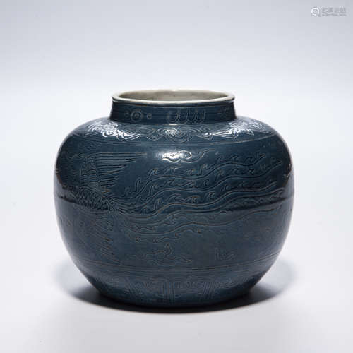 A Chinese Blue Glazed Porcelain Jar