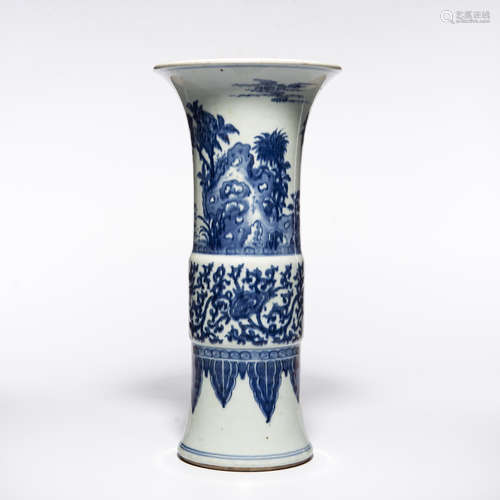 A Chinese Blue and White Porcelain Vase