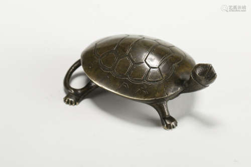 A Chinese Bronze Turtle Paper Weight
