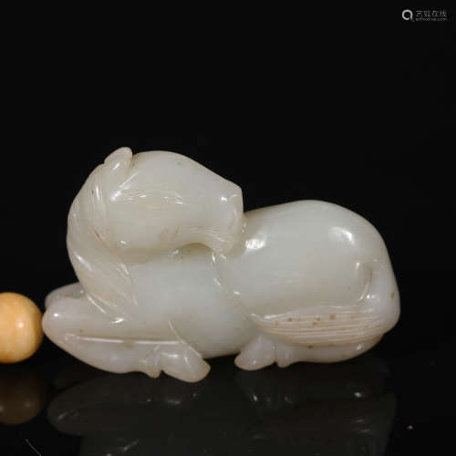 A Chinese Carved Jade Horse Pendant