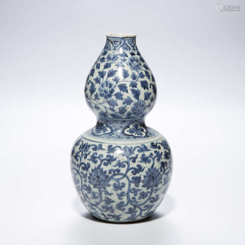 A Chinese Blue and White Double Gourd Porcelain Vase