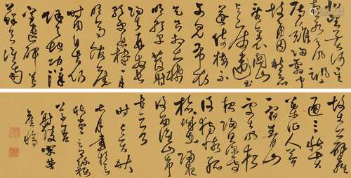 宋曹（1620～1701） 1695年作 草书自作诗卷 手卷 水墨绢本