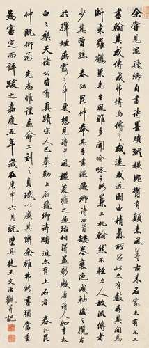 王文治（1730～1802） 1800年作 行书 立轴 水墨纸本