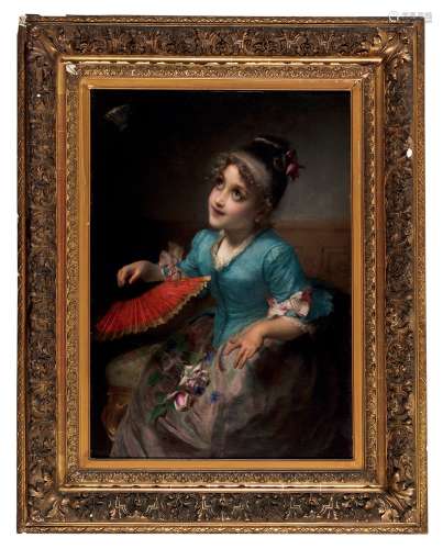 亚历山大·普雷沃斯特（1830～1900） 中国扇子 布面油画