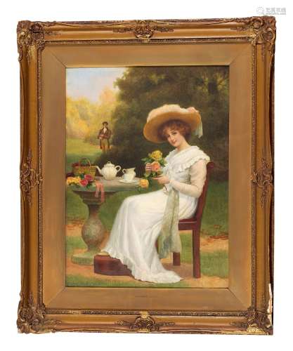 赫伯特·布兰德·斯帕克斯（1870～1916） 下午茶 纸本水彩