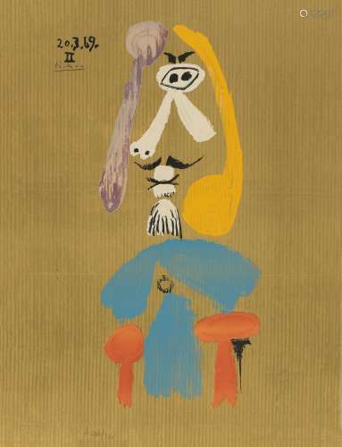 巴勃罗·毕加索（1881～1973） 印象中的肖像 纸本版画