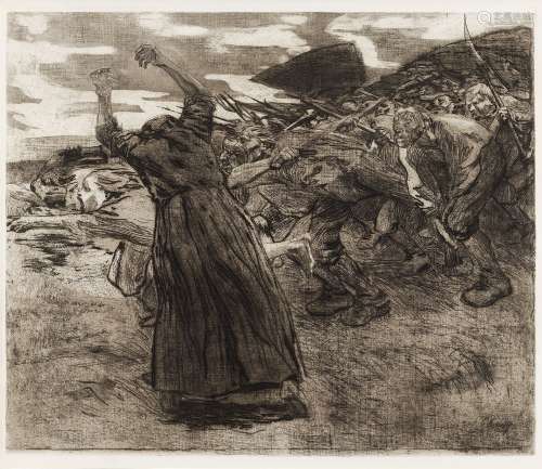 凯绥.珂勒惠支（1867～1945） 农民战争系列之五《反抗》 蚀刻版画