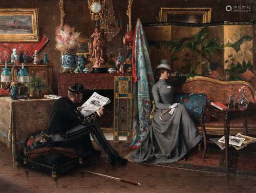 让-埃梅·圣-赛尔·吉里尔（1837～1912） 尴尬的沉默 布面油画