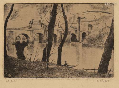 让·巴蒂斯特·卡米尔·柯罗（1796～1875） 南特大桥 蚀刻版画