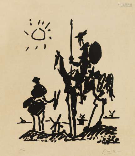 巴勃罗·毕加索（1881～1973） 唐·吉诃德 纸本版画