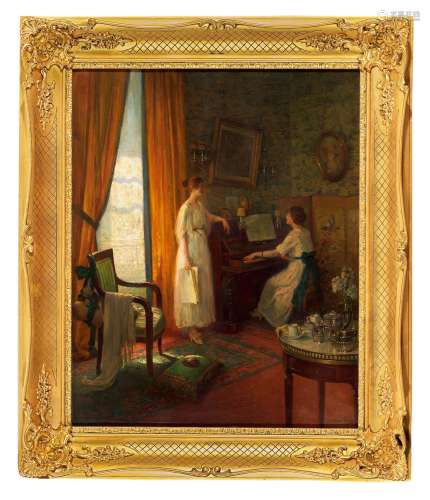 吕克·巴布特·达夫雷（1863～1926） 音乐时刻 布面油画