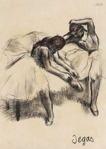 埃德加·德加（1834～1917） 芭蕾舞人物 炭笔素描