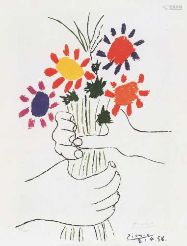 巴勃罗·毕加索（1881～1973） 1958年的和平花束 丝网版画