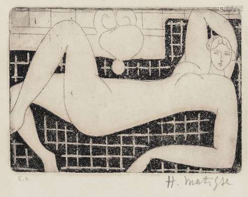 亨利·马蒂斯（1869～1954） 斜倚的大裸体 纸本版画