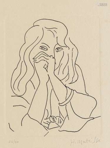 亨利·马蒂斯（1869～1954） 坐着的女子 纸本版画