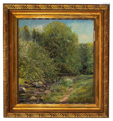 维戈·斯坦德（1883～1954） 1928年作 森林场景 布面油画