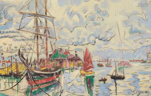 保罗·西涅克（1863～1935） 港口风景 纸本水彩