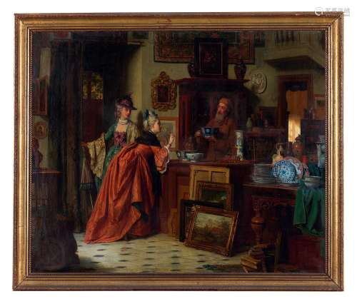 让·卡罗卢斯（1814～1897） 古董店 布面油画