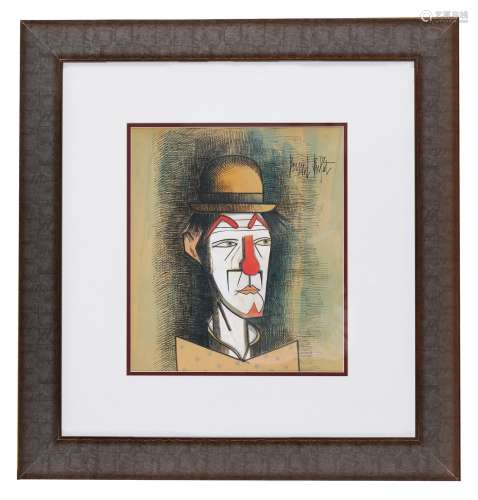 贝尔纳·巴菲特（1928～1999） 小丑 纸本水彩