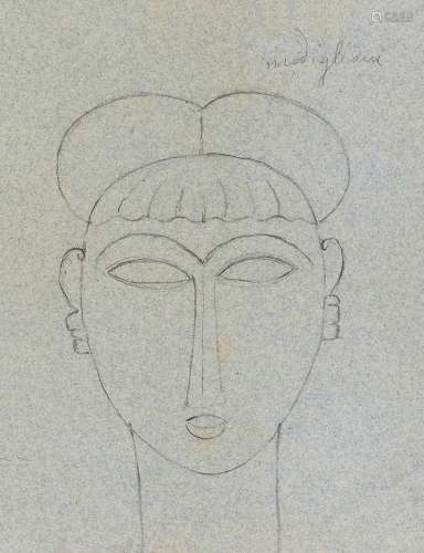 阿梅代奥·莫迪利亚尼（1884～1920） 女子头像 铅笔素描