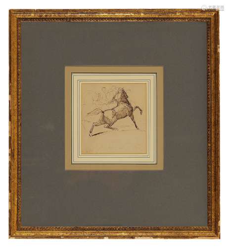 欧仁·德拉克罗瓦（1798～1863） 马的速写 钢笔素描