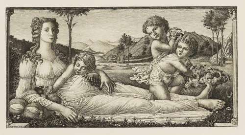 桑德罗·波提切利（1446～1510） 维纳斯和丘比特·寓言 蚀刻版画