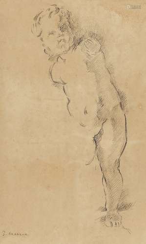 保罗·塞尚（1839～1916） 男孩素描 炭笔素描