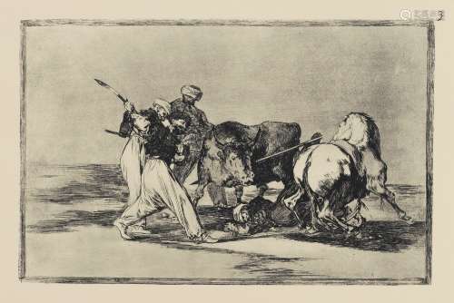 弗朗西斯科·戈雅（1746～1828） 用长矛攻击公牛 纸本版画