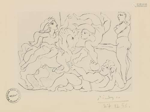 巴勃罗·毕加索（1881～1973） 1956年作 马戏团 石版画
