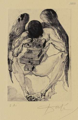 萨尔瓦多·达利（1904～1989） 天使 纸本版画
